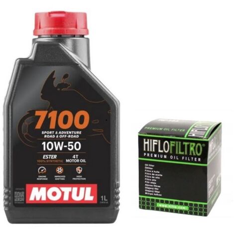 Aceite MOTUL 7100 10W50 1L + Filtro HIFLO HF655 Ktm ExcF Sxf 250 Fe Fc 450 500