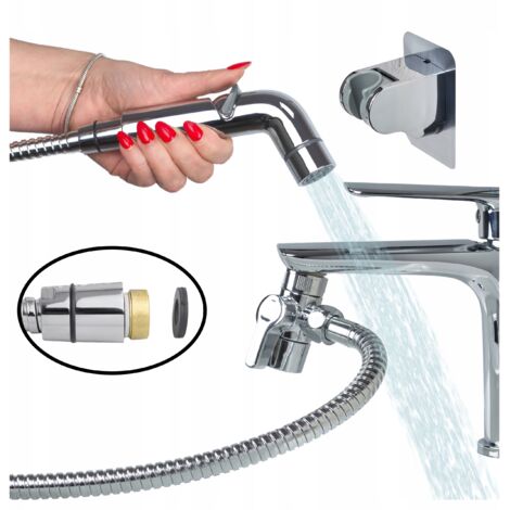 Rociador de bidé de mano para grifo de lavabo, adaptador de manguera, auricular