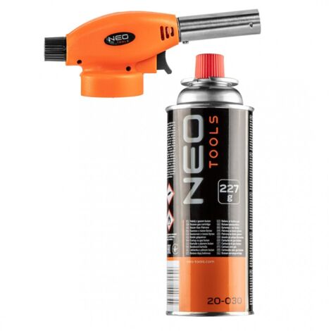 Quemador de gas de rosca + cartucho de gas butano, 227 g (1/5)