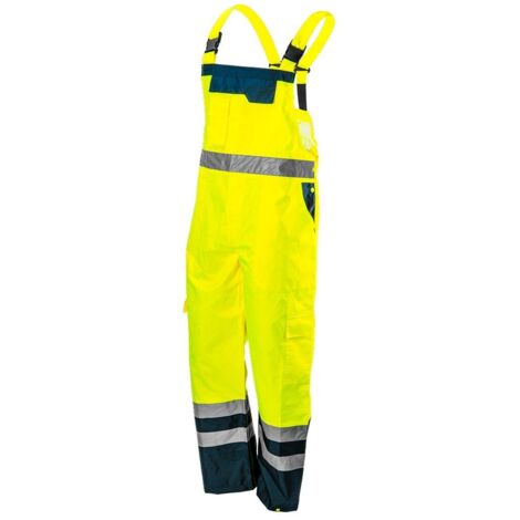 Mono de trabajo de alta visibilidad, impermeable, amarillo, talla S (1/5)