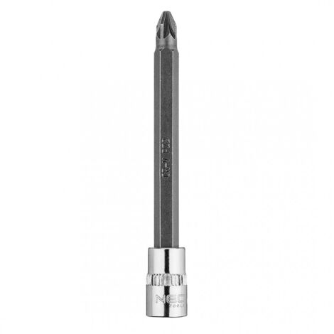 Punta de destornillador PZ2 con casquillo de 1/4", larga, 87 mm (1/5)