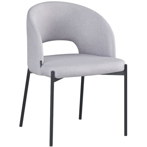 Silla tapizada SIENA, tela gris (1/5)