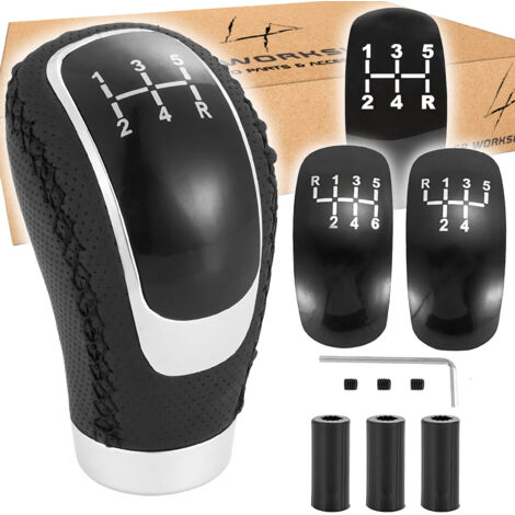 PERILLA DE PALANCA DE CAMBIOS UNIVERSAL DE CUERO 5 6 VELOCIDADES 8MM 10MM 12MM 16MM (1/5)