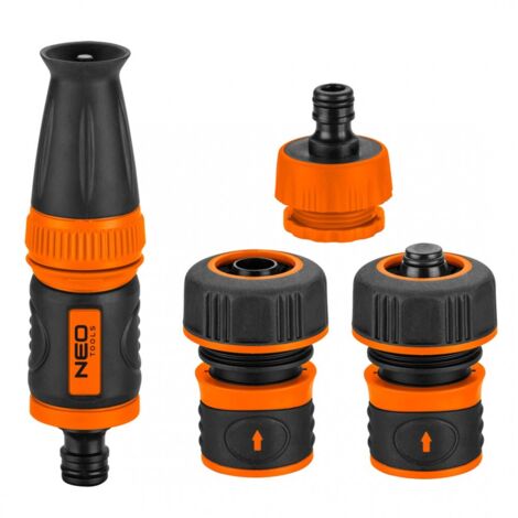 Juego de 3/4" con rociador recto, conectores y conector de grifo. (1/5)