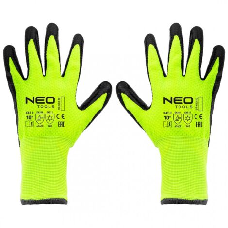 Guantes de trabajo aislantes, de nailon recubierto de látex, 4142X, talla 10 (1/5)