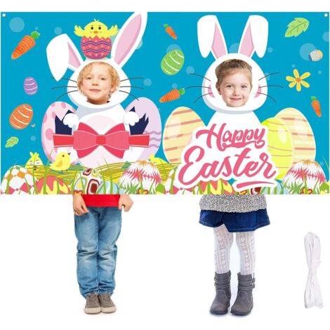 Muro de fotos de Pascua para fotos Banner de conejito de Pascua 75x139cm (1/5)