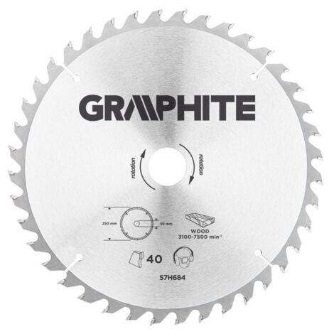 Hoja de sierra Widia, 250 x 30 mm, 40 dientes (1/2)