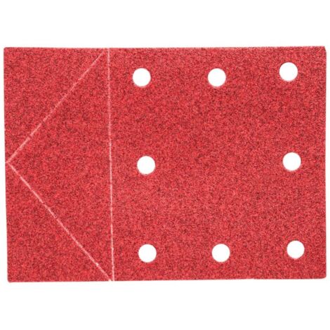 Papel de lija de 115 x 160 mm, con agujeros, perforación para desprendimiento y velcro. K100, 3 unidades. (1/2)