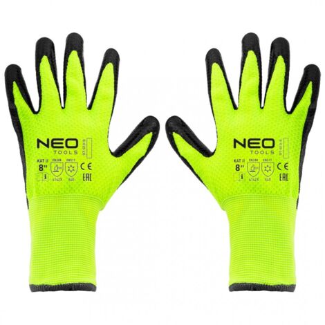Guantes de trabajo aislantes, de nailon recubierto de látex, 4142X, talla 8 (1/5)