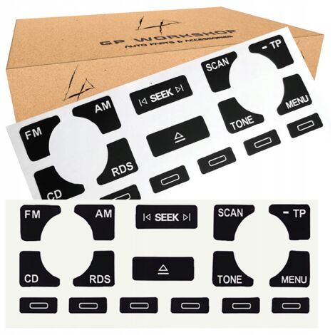 KIT REPARACIÓN PEGATINAS BOTONES PANEL RADIO AUDI A4 B6 B7 A6 A2 A3