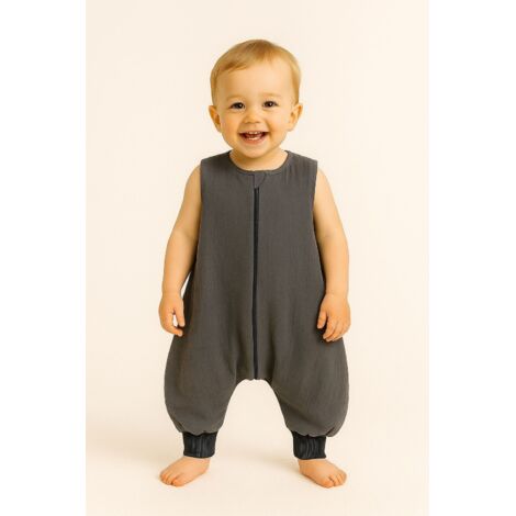 Saco de dormir de muselina para niños con piernas XL 2-4 años verano TOG 1.0 - antracita (1/5)