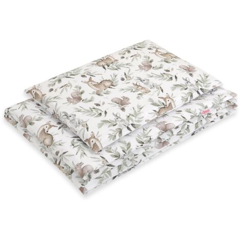 Juego de cama infantil de 2 piezas de algodón 135x100 cm - oliva bosque (1/3)