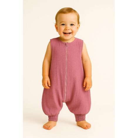 Saco de dormir de muselina para niños con piernas XL 2-4 años verano TOG 1.0 - rosa retro
