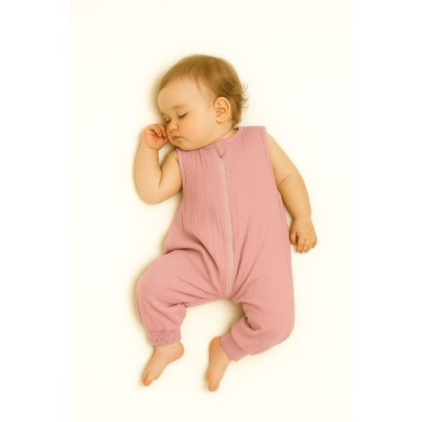 Saco de dormir de muselina para niños con piernas L 9-24 meses verano TOG 1.0 - rosa pastel (1/5)