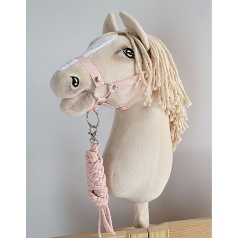 Set de caballito de juguete: Cabestro A3 + correa de cuerda - Rosa empolvado (1/4)