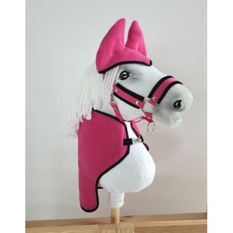 Conjunto de caballitos de juguete A4: Manta + Gorros para moscas - Rosa oscuro (1/3)