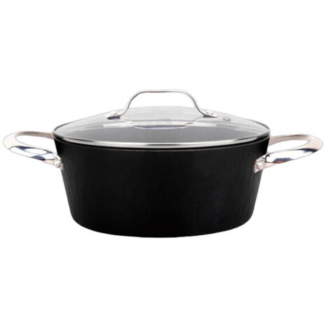MR-4424 Olla de piedra con tapa (Greblon 2, Inducción) 24 cm (1/4)