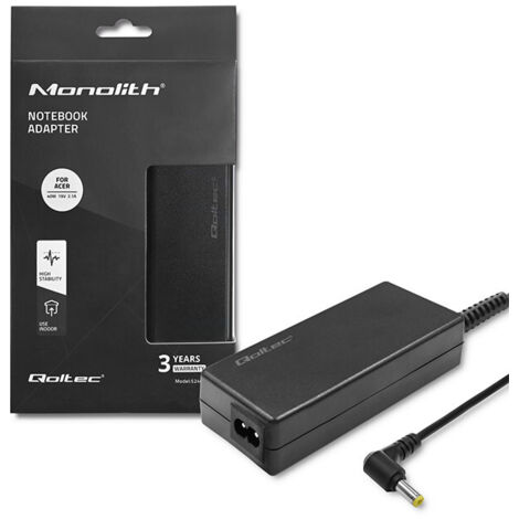 Adaptador de corriente Qoltec para portátil Acer de 40 W 19 V 2,1 A 5,5 x 1,7 + cable de alimentación (1/5)