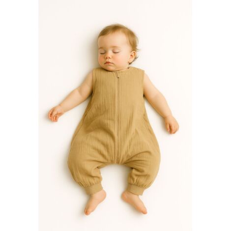 Saco de dormir de muselina para niños con piernas L 9-24 meses verano TOG 1.0 - camel (1/5)