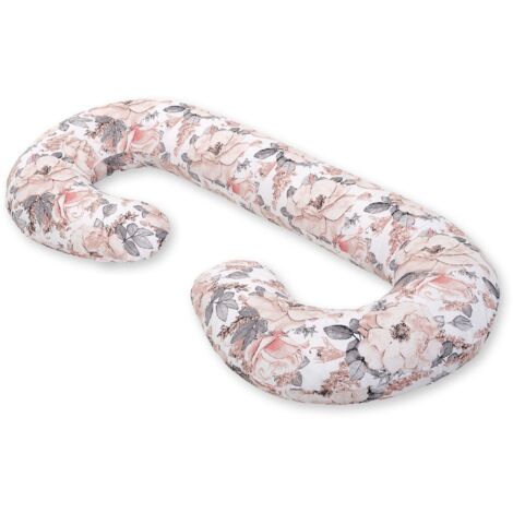 Almohada de embarazo tipo C, funda extraíble para embarazadas, para lactancia - rosas sepia (1/4)