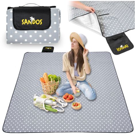 Manta de picnic, esterilla de playa, aislante, impermeable, asa ligera y gruesa, 200 x 200