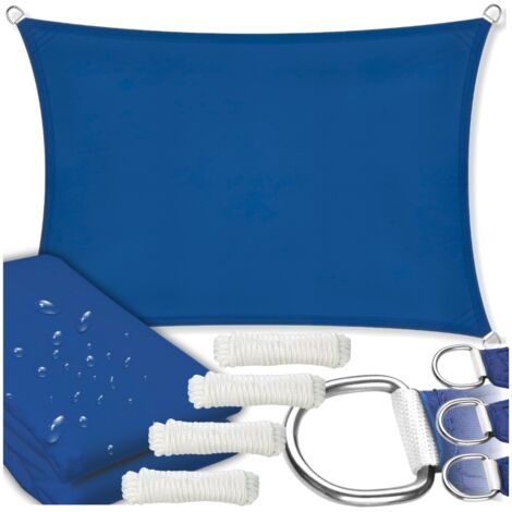 Toldo de vela para jardín, impermeable, con protección UV, azul marino oscuro, 4x3 m (1/5)
