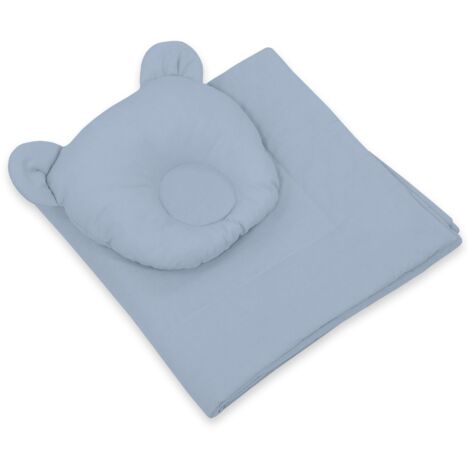 Ropa de cama para bebé con relleno, edredón y almohada contorneada Osito de peluche - 2 piezas - azul sucio (1/5)