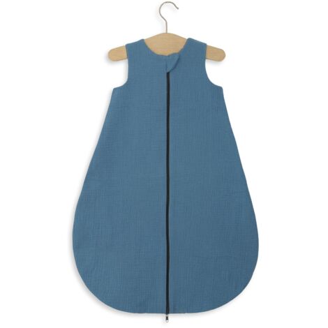 Saco de dormir de muselina redondeado para niños M 6-12 meses verano TOG 1.0 - azul sucio (1/5)