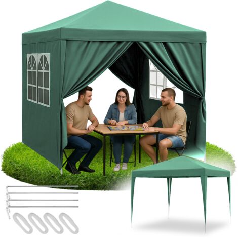 Pabellón de jardín, carpa comercial, cenador para fiestas, 4 paredes laterales, ventanas, tamaño XXL (1/5)