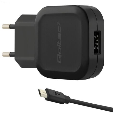 Cargador de pared Qoltec de 12 W 5 V 2,4 A Cable USB + Micro USB (1/3)