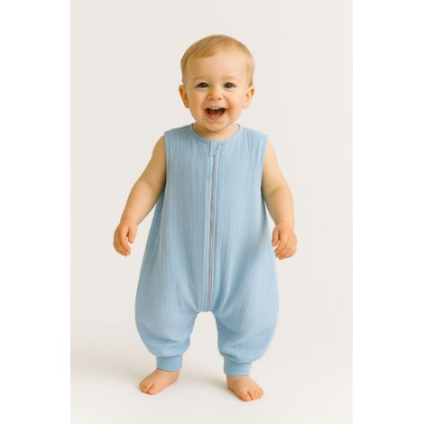 Saco de dormir de muselina para niños con piernas XL 2-4 años verano TOG 1.0 - azul (1/5)