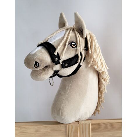 Cabestro ajustable Hobby Horse A3, negro con pelo negro (1/3)
