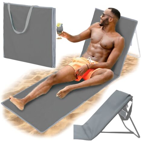 Esterilla de playa, tumbona plegable con respaldo, para tomar el sol, bolsa ligera 2 en 1 (1/5)