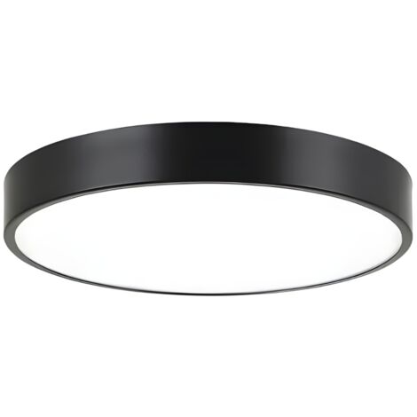 Lámpara de techo LED redonda 40 cm blanco neutro 24w moderna Lámpara de techo LED redonda negra 40 cm - blanco cálido