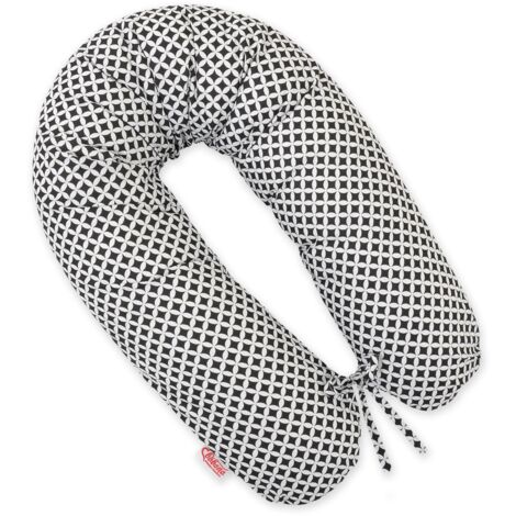 Almohada de embarazo más larga para que las embarazadas duerman + funda extraíble - mini-roseta negra (1/5)