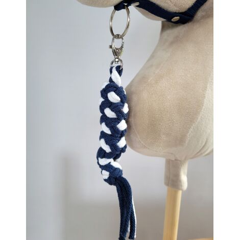 Cuerda de plomo para caballito de juguete - Blanca y azul marino (1/2)