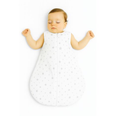 Saco de dormir redondo de algodón para niños talla S 0-6 meses verano TOG 1.0 - mini estrellas gris (1/5)