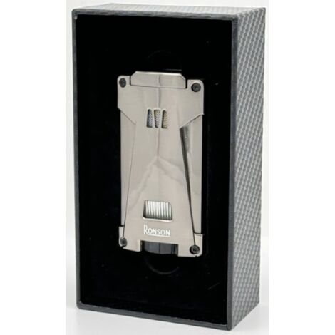 Encendedor RONSON HURRICANE RGL119 GUN METAL de 3 chorros con perforador