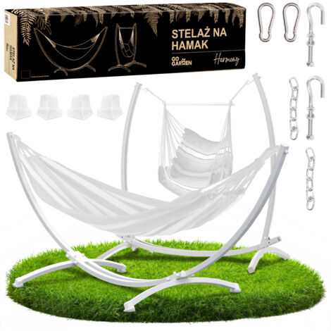 Marco de columpio para hamaca, soporte de jardín, metal, balancín para dos personas, 2 en 1, resistente, GoGarden