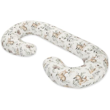 Almohada de embarazo tipo C, funda extraíble para embarazadas, para lactancia - Oliva bosque (1/4)