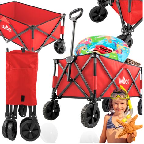 Remolque de carrito de playa plegable de 100 kg para camping turístico de vacaciones (1/5)
