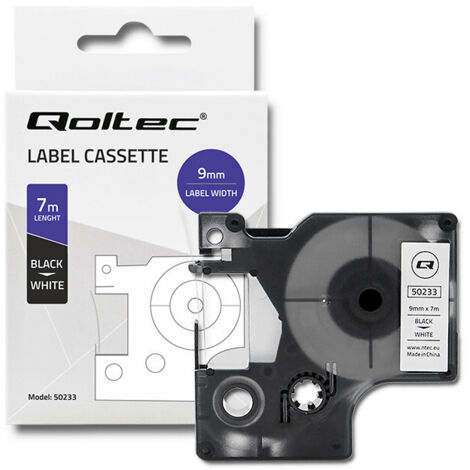 Cinta Qoltec para DYMO D1 40913  9 mm x 7 m  Impresión en blanco y negro (1/5)