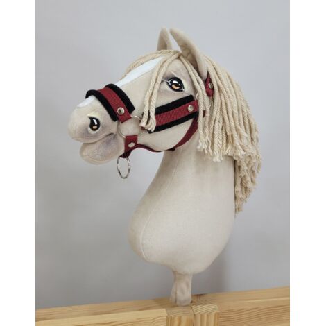 Cabestro ajustable Hobby Horse A3, color burdeos con pelo negro (1/4)