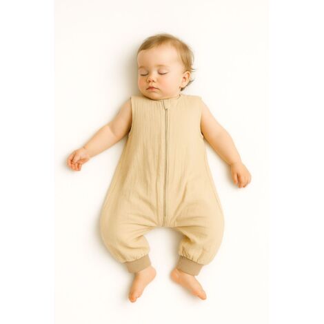 Saco de dormir de muselina para niños con piernas L 9-24 meses verano TOG 1.0 - crema (1/5)