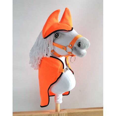 Conjunto Hobby Horse A4: Manta + Protectores contra moscas - Naranja neón (1/4)