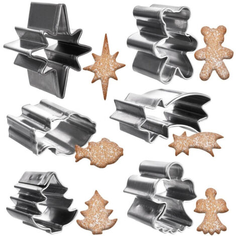Cortadores de galletas de acero para Navidad, 2 cm, 6 unidades. (1/5)