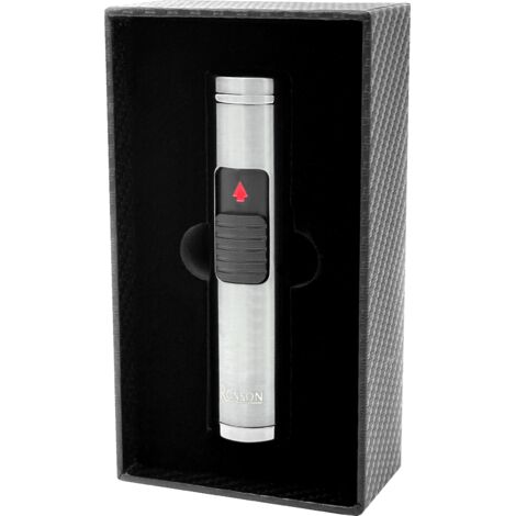 Encendedor RONSON MONSUN GUN METAL 3 JET con perforador de puros, chorro