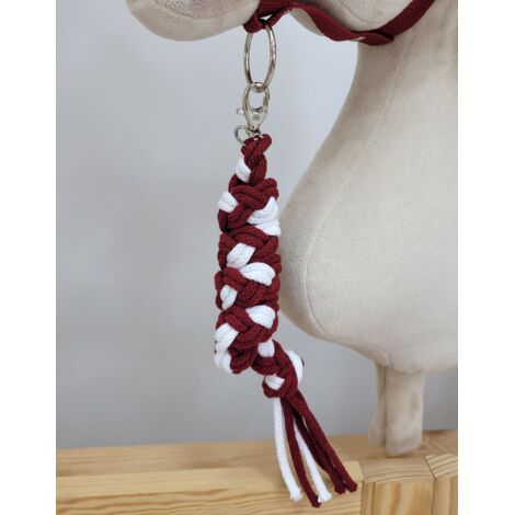 Cuerda de plomo para caballito de juguete - Blanco y burdeos (1/2)