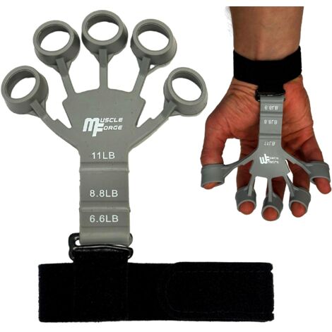Ejercitador de dedos con 3 regulaciones gris - 7/9/11 lb (1/5)