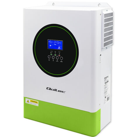 Inversor solar híbrido modular Qoltec para autoconsumo de 6200 W  120 A  48 V  MPPT  hasta 12 unidades  BMS  Sinusoidal  Opción Wi-Fi  Factor de potencia 1.0